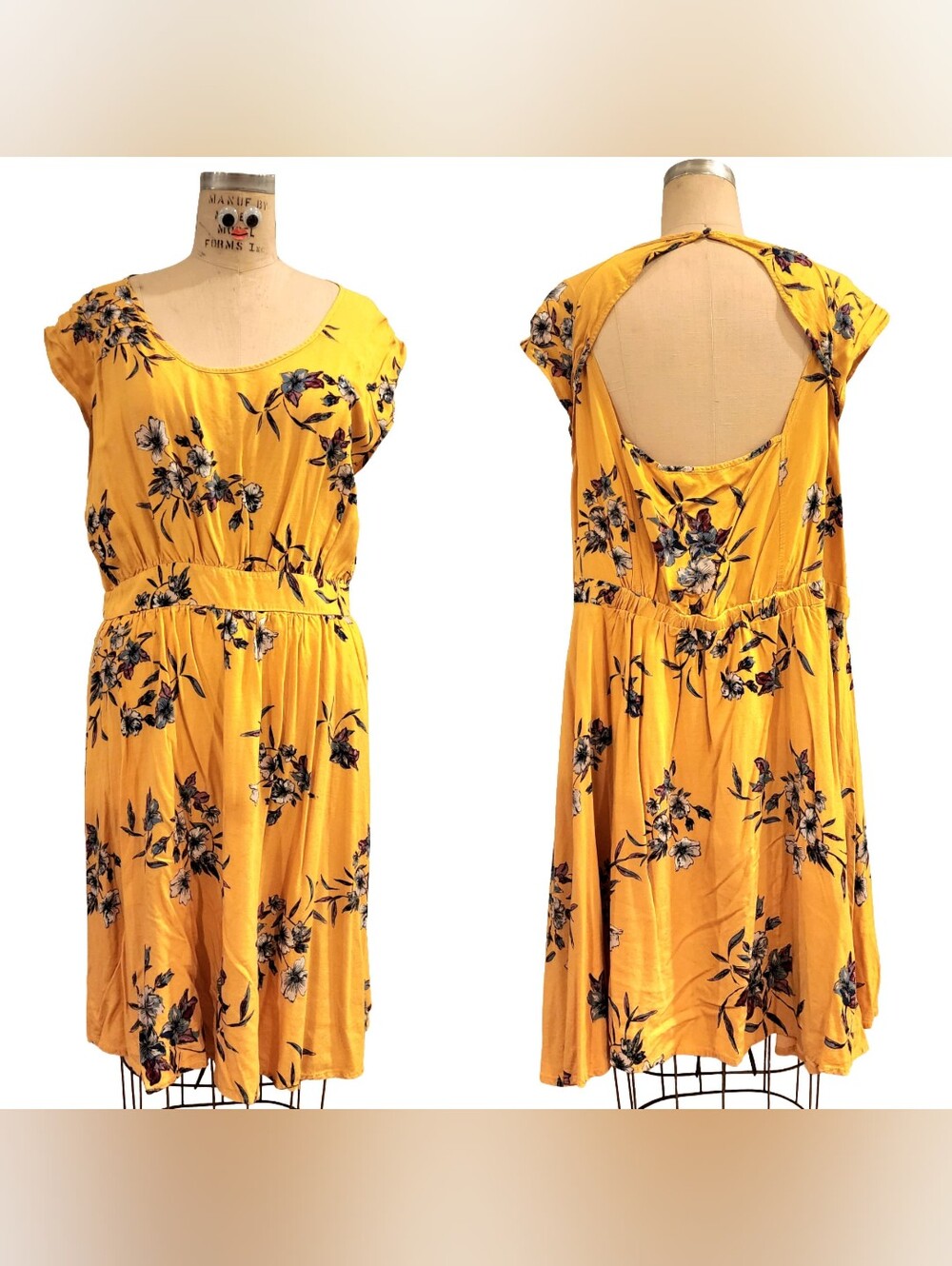 Torrid Mustard Yellow Floral Dress Size 4